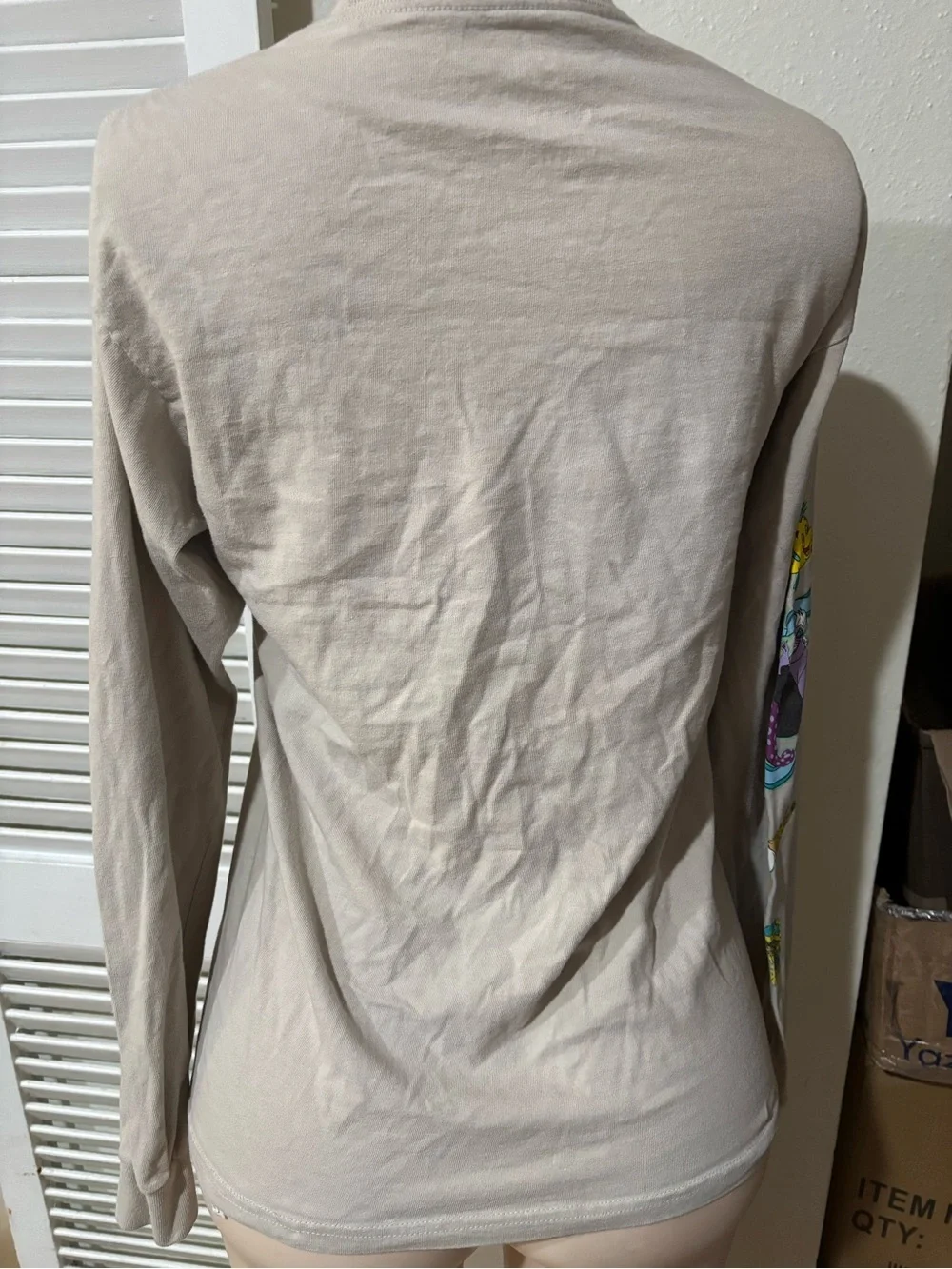 Hanes Long Sleeve The Little Mermaid Graphic Tee - Beige & Red